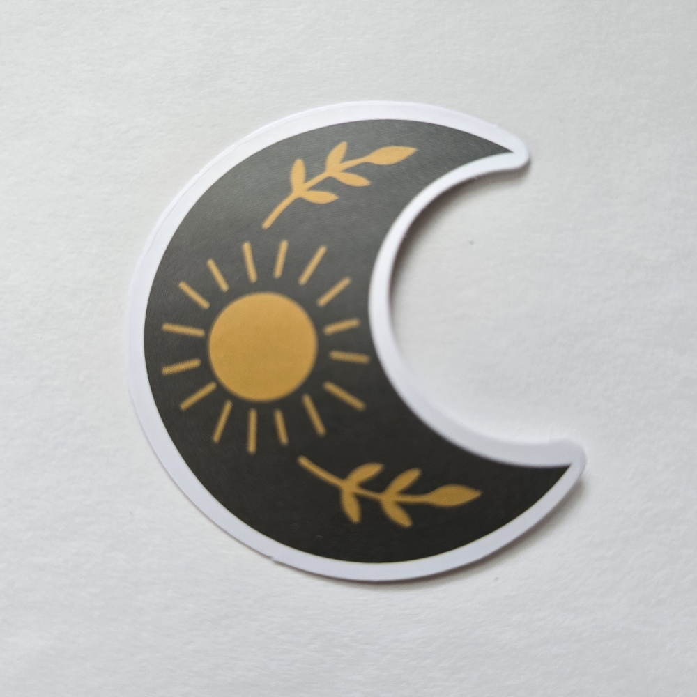 10/$10 Black and Gold Crescent Moon Decal Sticker